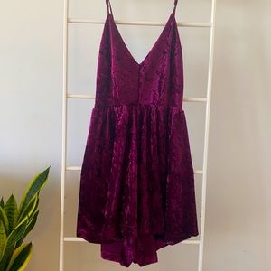 Sam Edelman burgundy velvet v neck romper